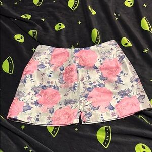 Pink Rose Brocade Skirt and Corset set